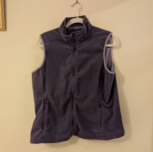 L.L.Bean Fleece Vest Women's Large Purple Full Zip Soft Warm Outdoor Layering